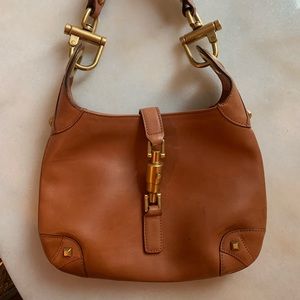 GUCCI Leather Small Piston Lock Jackie O Hobo